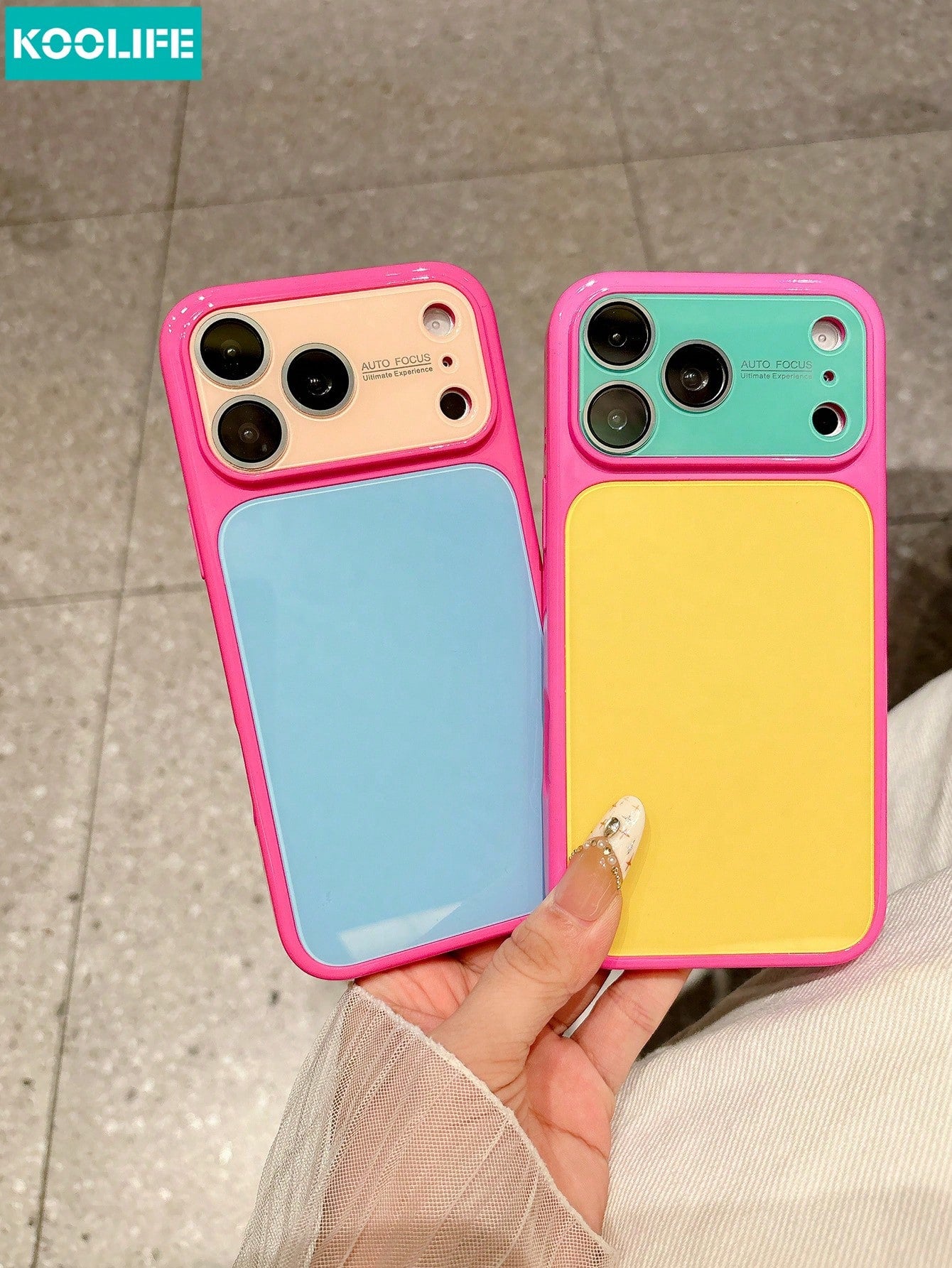 KOOLIFE 1pc Luxury Ins Style Summer Dopamine Color Block Phone Case, Anti-Drop, Full Coverage, Compatible With IPhone 18 Pro/18 Pro Max/17 Pro Max, New 16 Pro Max, 15 Pro Max, 13 Pro, 13, 14 Pro Max