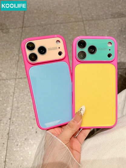 KOOLIFE 1pc Luxury Ins Style Summer Dopamine Color Block Phone Case, Anti-Drop, Full Coverage, Compatible With IPhone 18 Pro/18 Pro Max/17 Pro Max, New 16 Pro Max, 15 Pro Max, 13 Pro, 13, 14 Pro Max