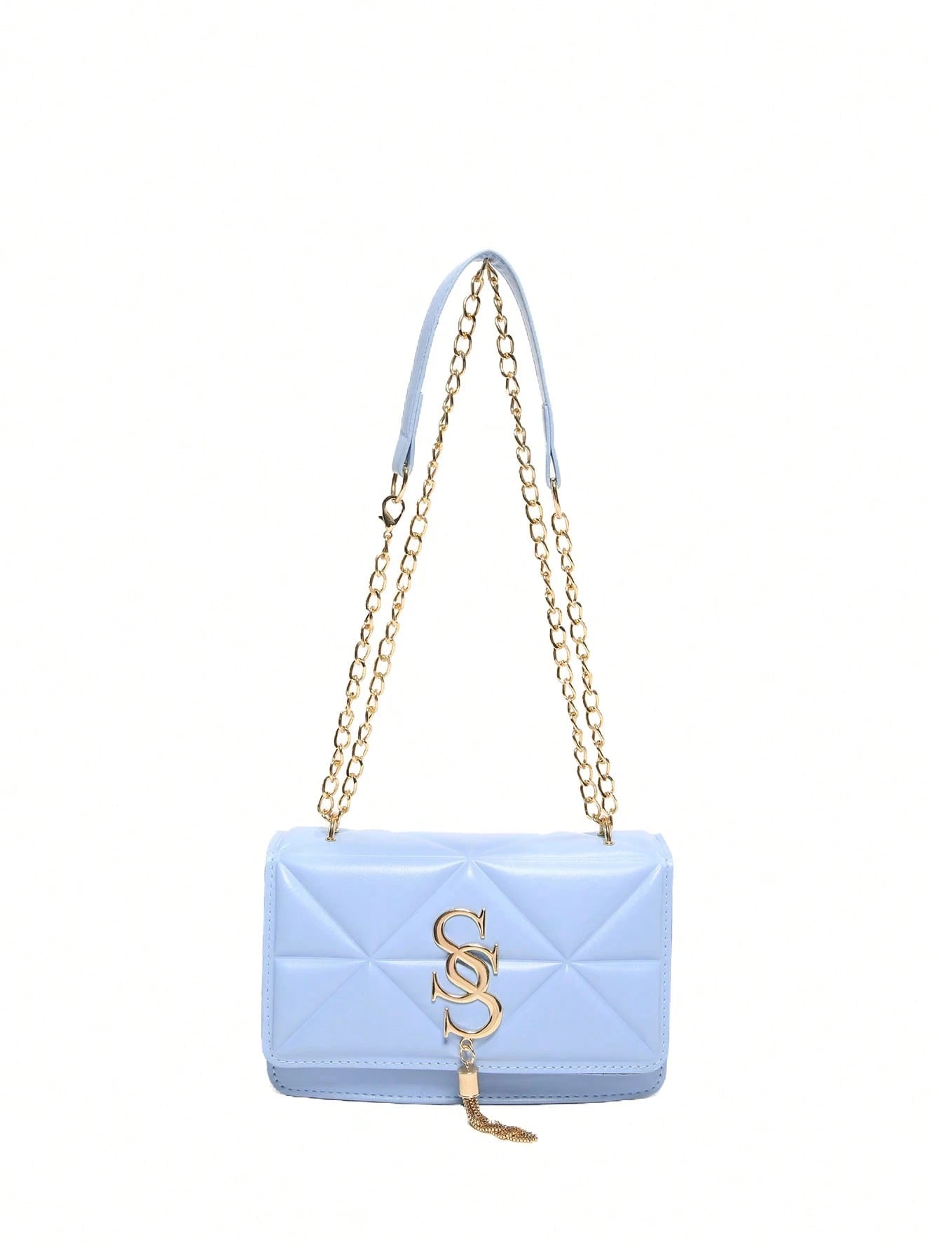 Korean Quilted Letter Pattern Women's Casual Crossbody Bag, 2024 New Fashion Influencer Minimalist Small Square Shoulder Bag