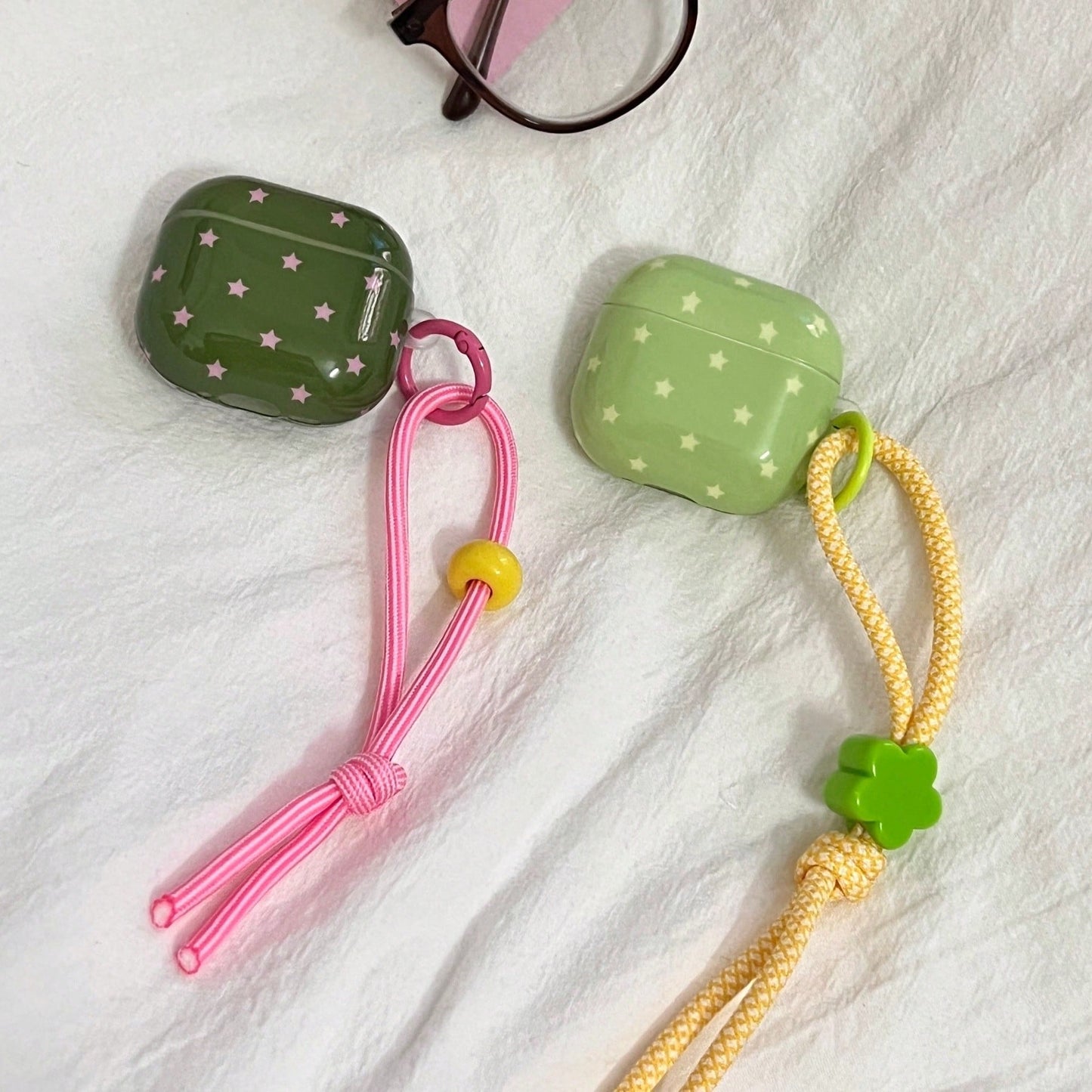 Korean Style Minimalist Star Lanyard Earphone Case Compatible With AirPods 4, Cute Earphone Cover Compatible With Airpods 2, 3, New Protective Case Compatible With Airpods Pro 3, Korean Style Earphone