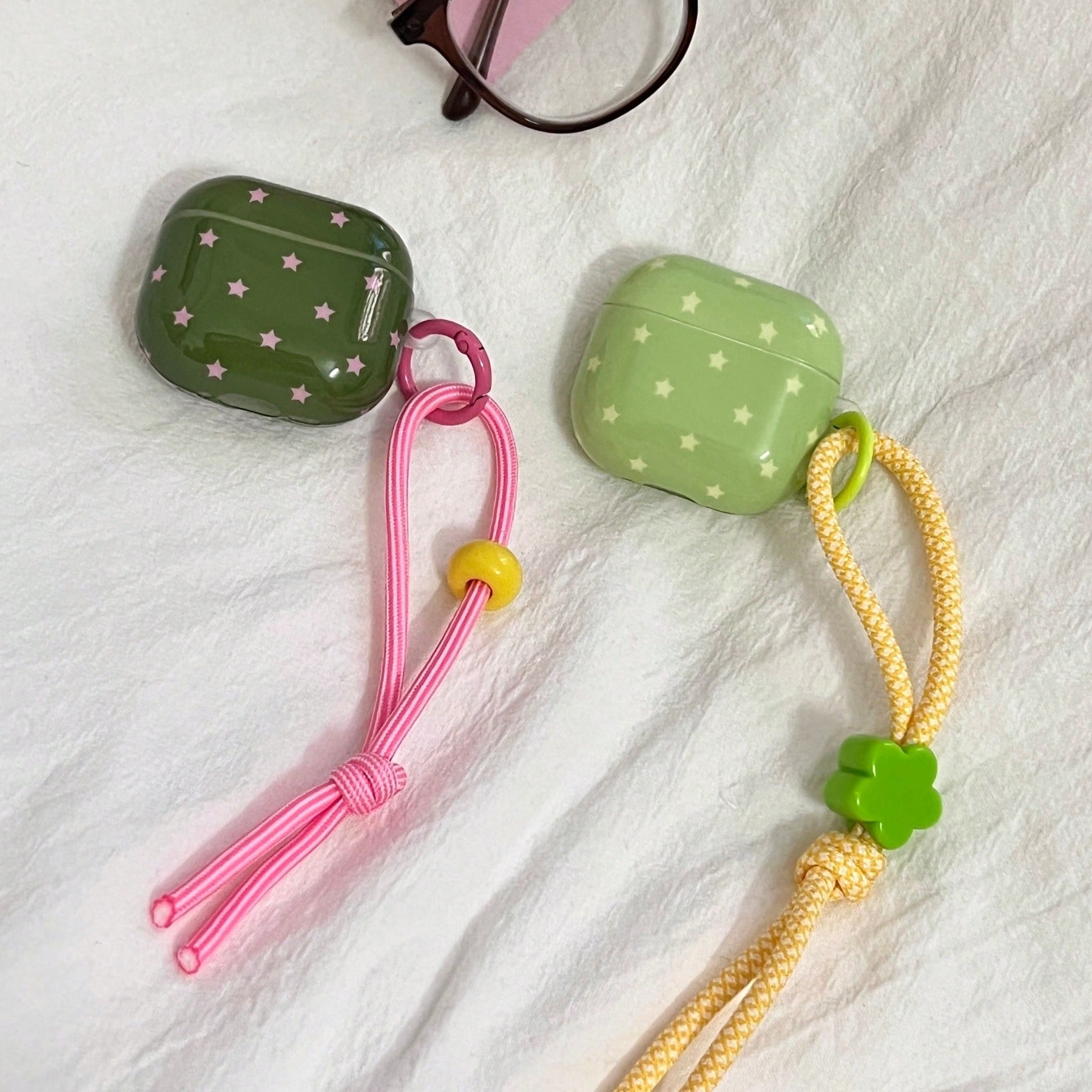 Korean Style Minimalist Star Lanyard Earphone Case Compatible With AirPods 4, Cute Earphone Cover Compatible With Airpods 2, 3, New Protective Case Compatible With Airpods Pro 3, Korean Style Earphone
