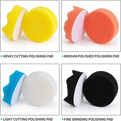 Kshineni 3 Inch Drill Buffing Pad, 11 Pcs Car Foam Polishing Pads Kit, Drill Buffer Polisher Attachment Buffing Kit For Car Polishing, Waxing, Sealing Glaze