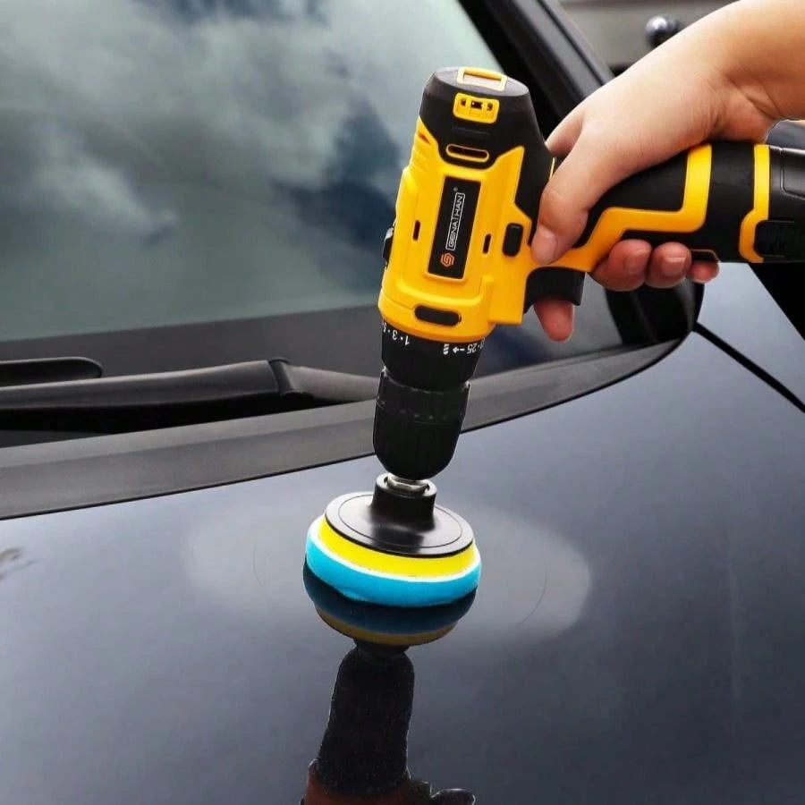 Kshineni 3 Inch Drill Buffing Pad, 11 Pcs Car Foam Polishing Pads Kit, Drill Buffer Polisher Attachment Buffing Kit For Car Polishing, Waxing, Sealing Glaze