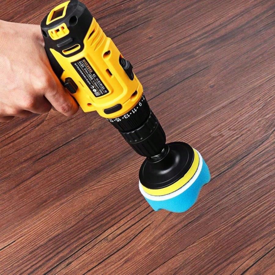 Kshineni 3 Inch Drill Buffing Pad, 11 Pcs Car Foam Polishing Pads Kit, Drill Buffer Polisher Attachment Buffing Kit For Car Polishing, Waxing, Sealing Glaze