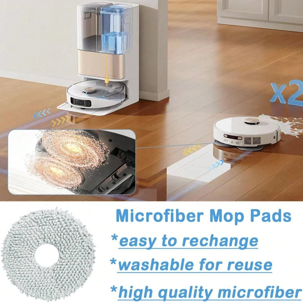 L10s Ultra Gen 2/L10s Pro Heat Ultra/X30 Ultra Vacuum Cleaner Replacement Parts Set, Main Brush, HEPA Filter, Side Brush, Dust Bag, Mop Cloth