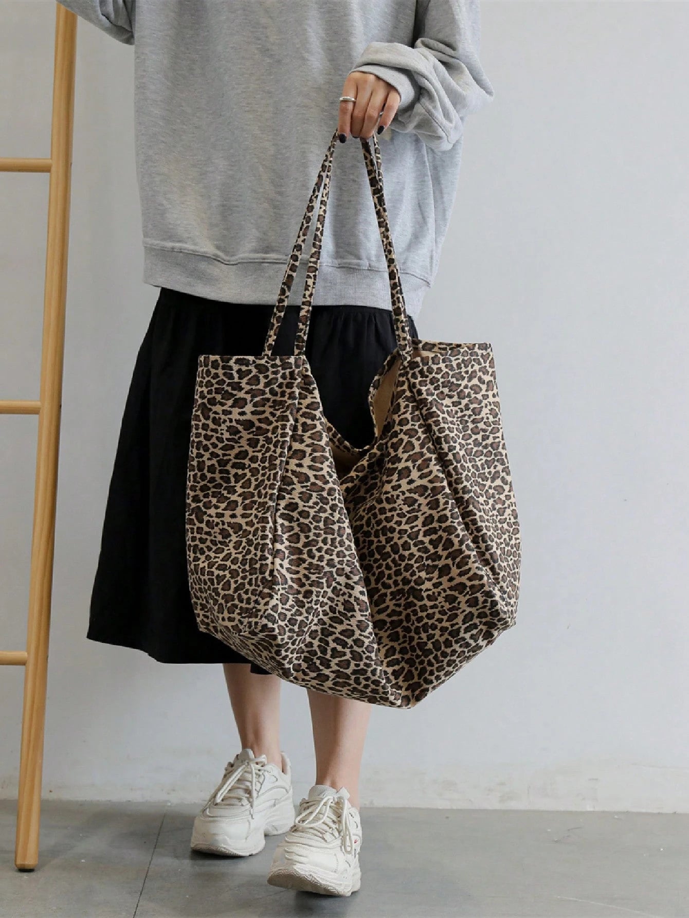 Large Capacity Leopard Print Tote Bag, Suitable For Middle/High School Students, College Students, And Adults For School, Work, Travel And Leisure, Fashion Leopard Print Bag, Fall Winter Fashionable C