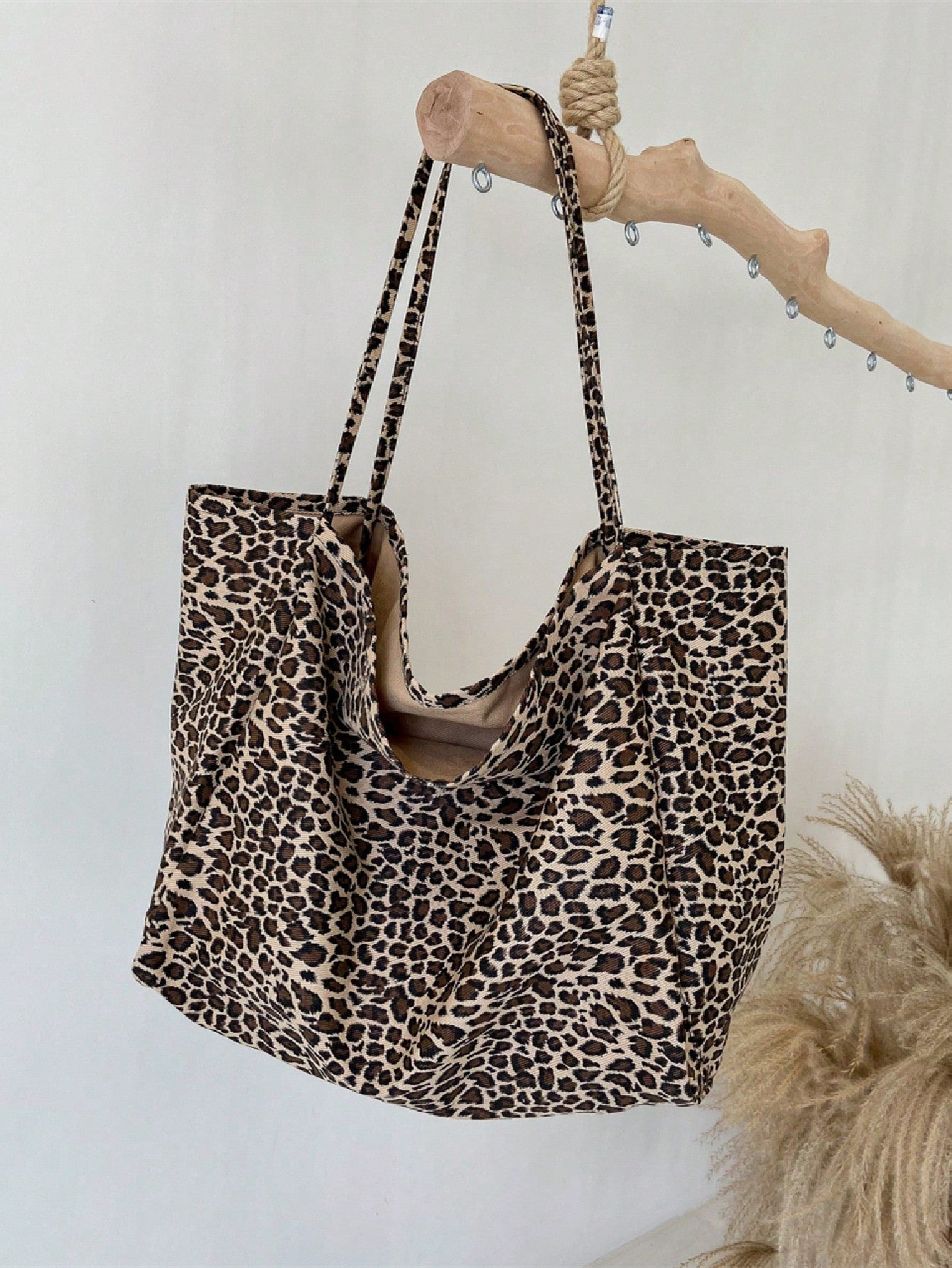 Large Capacity Leopard Print Tote Bag, Suitable For Middle/High School Students, College Students, And Adults For School, Work, Travel And Leisure, Fashion Leopard Print Bag, Fall Winter Fashionable C