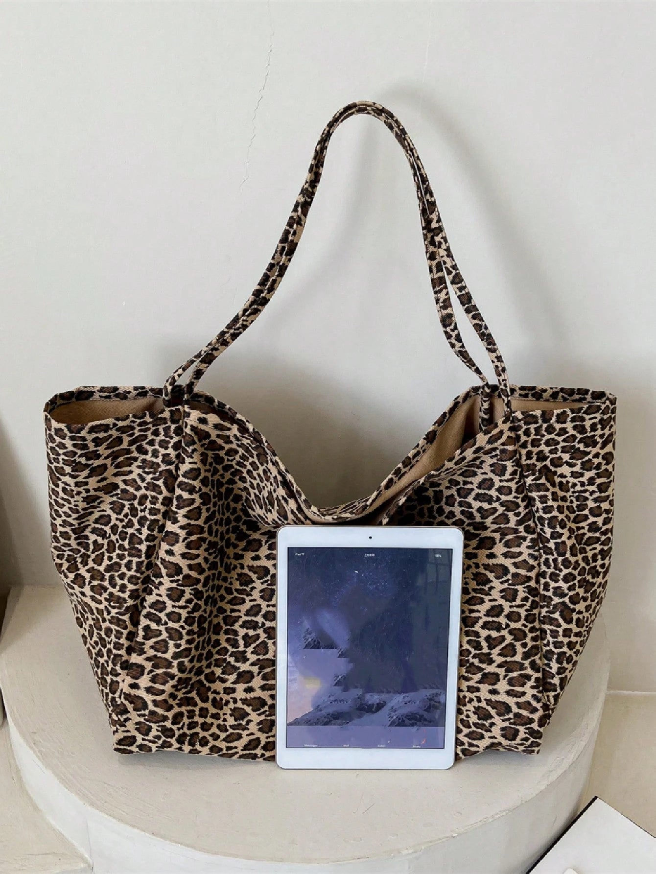 Large Capacity Leopard Print Tote Bag, Suitable For Middle/High School Students, College Students, And Adults For School, Work, Travel And Leisure, Fashion Leopard Print Bag, Fall Winter Fashionable C
