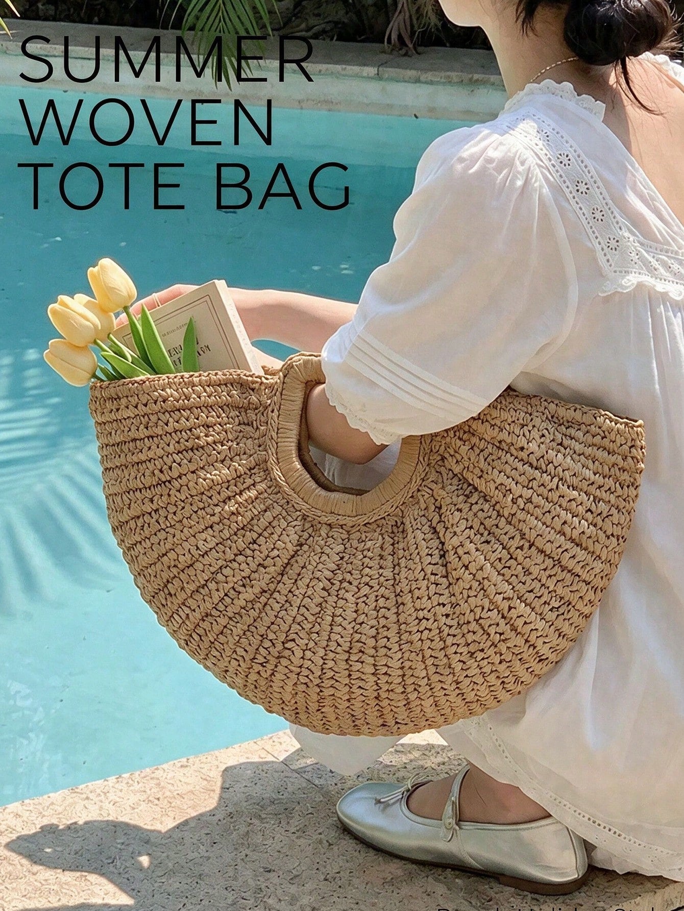 Large Capacity Straw Woven Clutch Bag, Summer Travel Beach Bag,Designer Tote Bags For Women Commute Work Bag Stylish Vacation Travel Ladies Purse