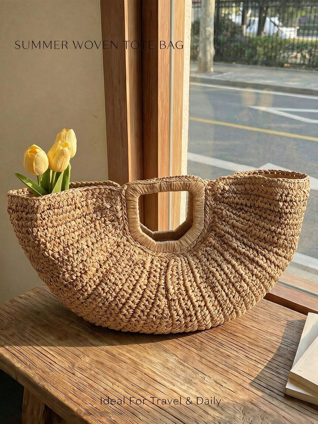 Large Capacity Straw Woven Clutch Bag, Summer Travel Beach Bag,Designer Tote Bags For Women Commute Work Bag Stylish Vacation Travel Ladies Purse