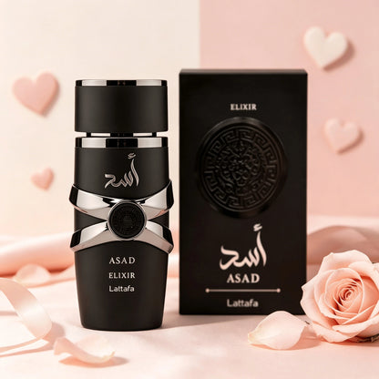 Lattafa Asad Elixir Eau De Parfum For Men- Long Lasting Woody Spicy Fragrance- Luxury Arabic Cologne With Amber & Vanilla- Bold Masculine Scent Gift For Him