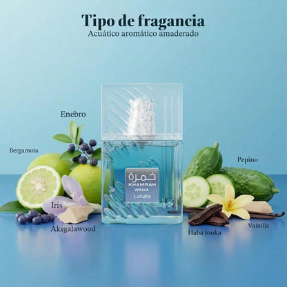 Lattafa Khamrah Waha For Unisex Eau De Parfum Spray, 3.4 Ounce/ 100 Ml Ideal For Dates, Office & Holiday Gift