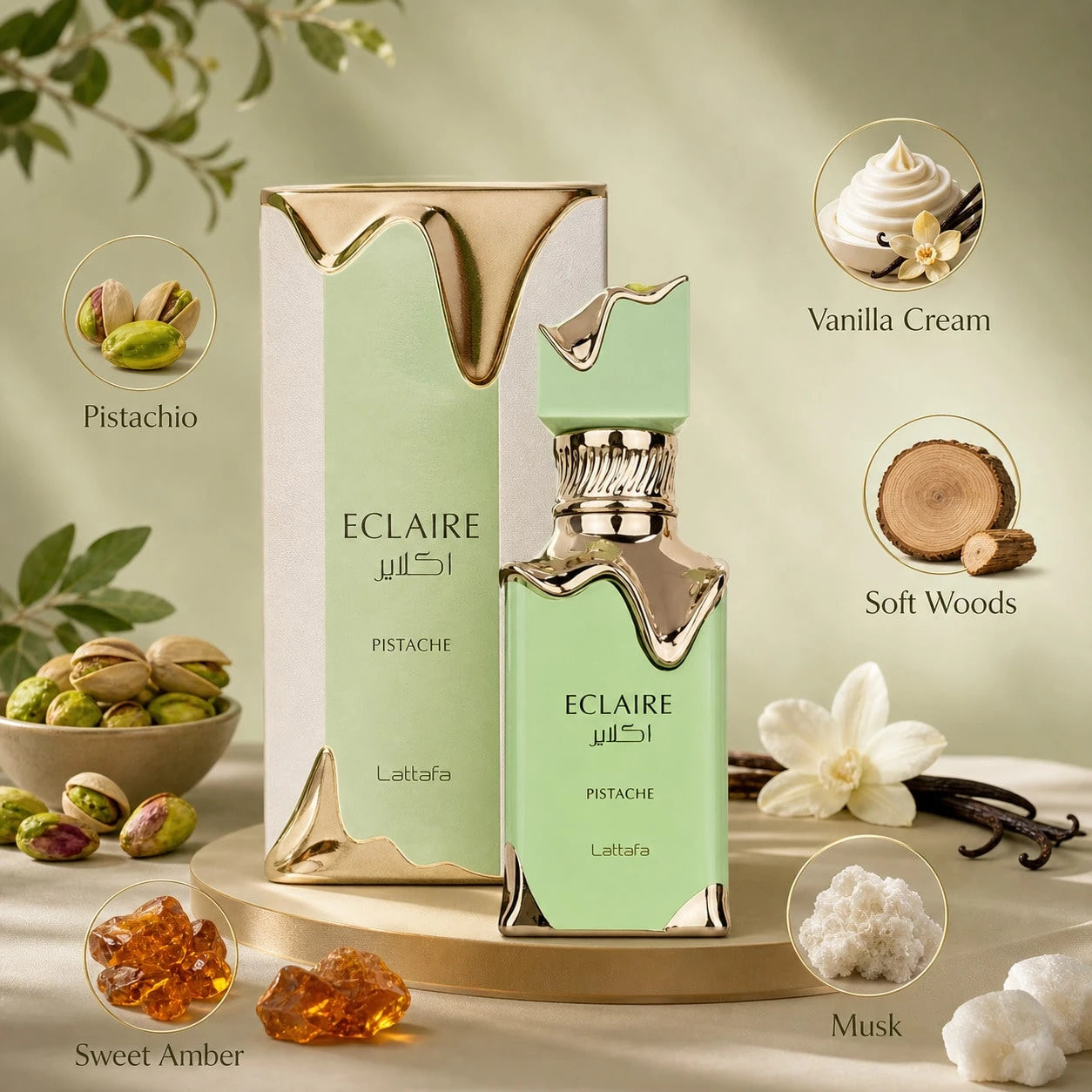 Lattafe PISTACHE 105ml/3.6oz Eau De Parfum Spray, Long Lasting Perfume Cologne, Sweet Warm Scent For Daily Wear, Evening, Travel And Gift