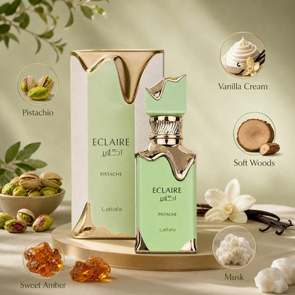 Lattafe PISTACHE 105ml/3.6oz Eau De Parfum Spray, Long Lasting Perfume Cologne, Sweet Warm Scent For Daily Wear, Evening, Travel And Gift