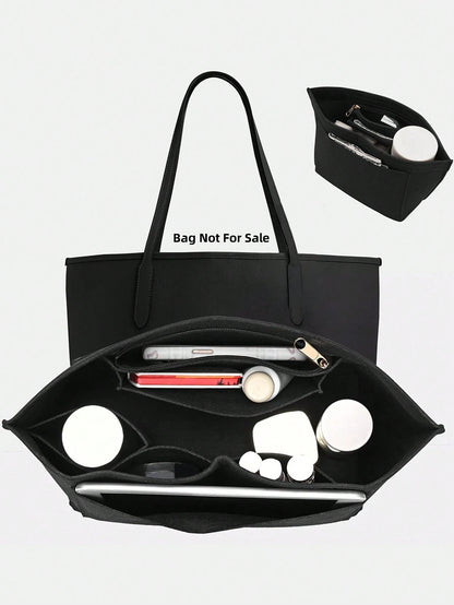 Le Pliage Felt Liner Bag, Multi-Pocket Felt Bag, Travel Portable Liner Bag, With Zipper, Suitable For Storing School Supplies