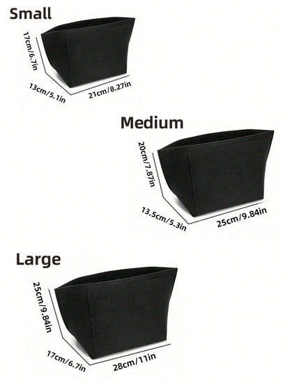 Le Pliage Felt Liner Bag, Multi-Pocket Felt Bag, Travel Portable Liner Bag, With Zipper, Suitable For Storing School Supplies