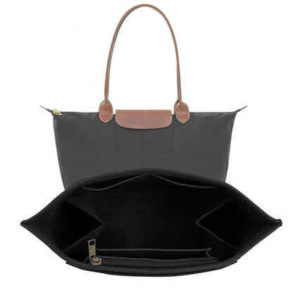 Le Pliage Tote Bag Organizer Insert, Multi-Pocket Felt Handbag Organizer Bag With Zipper, Cup Holder, Back To School Supplies