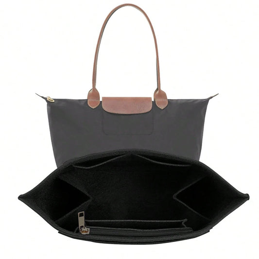 Le Pliage Tote Bag Organizer Insert, Multi-Pocket Felt Handbag Organizer Bag With Zipper, Cup Holder, Back To School Supplies