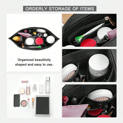 Le Pliage Tote Bag Organizer Insert, Multi-Pocket Felt Handbag Organizer Bag With Zipper, Cup Holder, Back To School Supplies