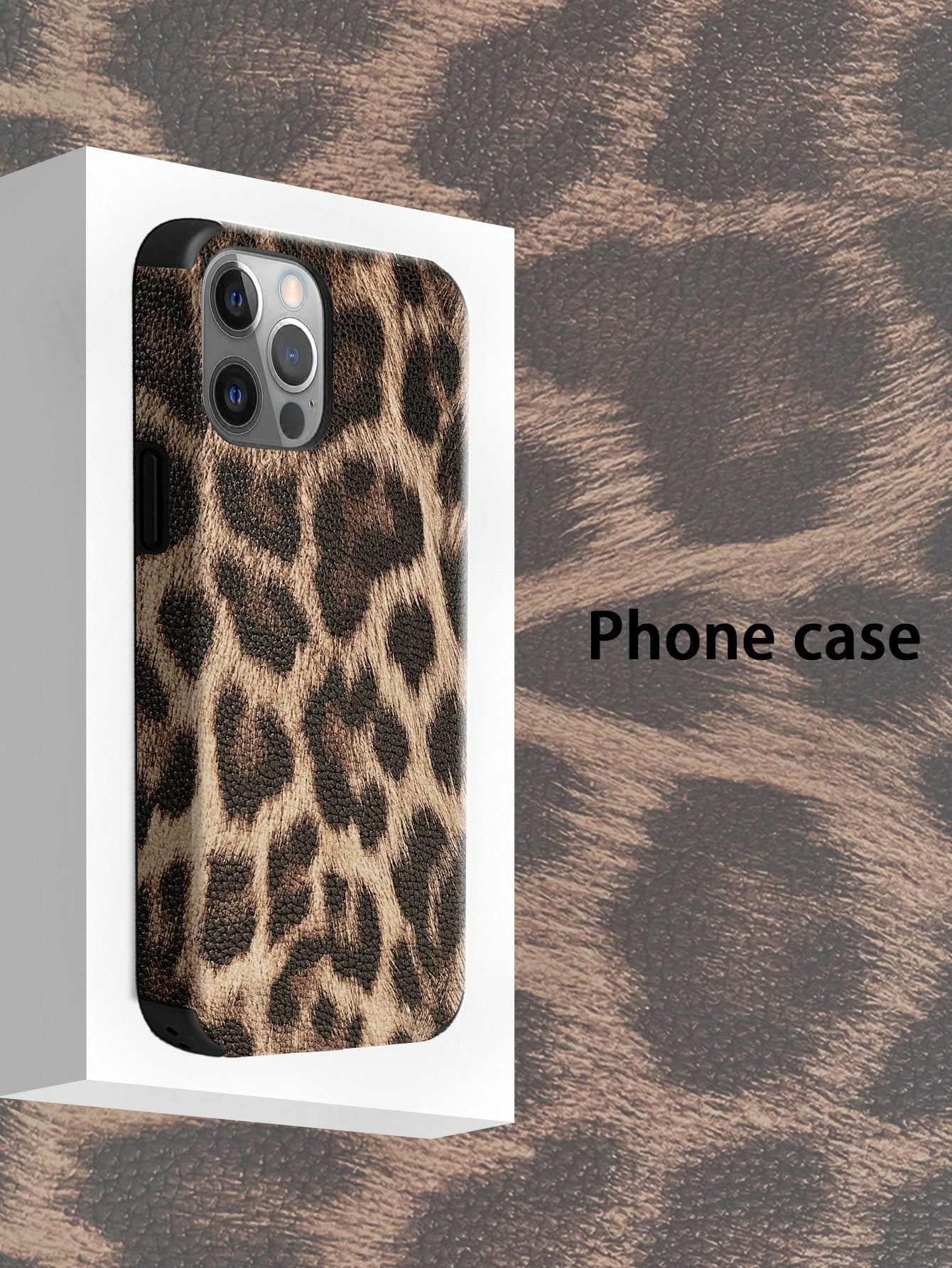 Leather Leopard Print Leather Fashion Phone Case Leopard Print Leather Fashion Phone Case 1pc Leopard Print PU Soft Leather Anti-Fall Anti-Shock Phone Case With Sound Amplifier Design, Compatible With