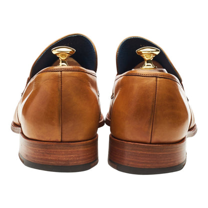 'Leonardo' Tan Brown Leather Loafers 11 F