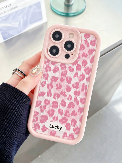 Leopard Print Painted Premium Grooved Skin-Feel Thick Anti-Drop Phone Case Protective Cover Compatible With Ip 17 Ip 17pro Ip 17promax Ip 16 Ip 16pro Ip 16promax IPhone15 IPhone14XR/7/8 Painted Compa