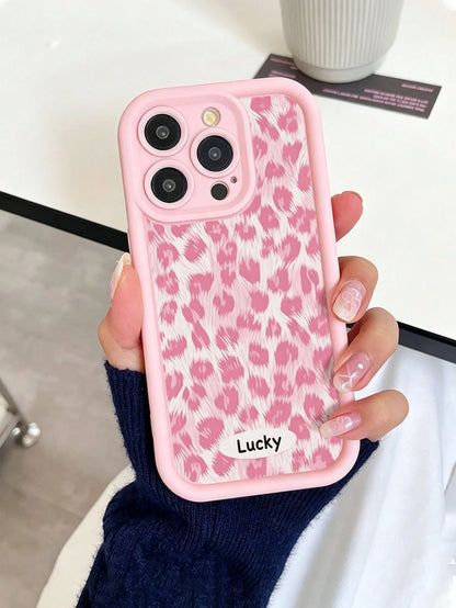 Leopard Print Painted Premium Grooved Skin-Feel Thick Anti-Drop Phone Case Protective Cover Compatible With Ip 17 Ip 17pro Ip 17promax Ip 16 Ip 16pro Ip 16promax IPhone15 IPhone14XR/7/8 Painted Compa