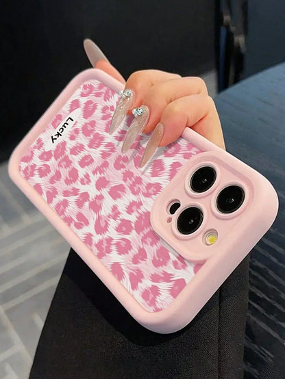 Leopard Print Painted Premium Grooved Skin-Feel Thick Anti-Drop Phone Case Protective Cover Compatible With Ip 17 Ip 17pro Ip 17promax Ip 16 Ip 16pro Ip 16promax IPhone15 IPhone14XR/7/8 Painted Compa