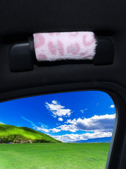 Leopard Print Roof Handle Cover For Car Interiors, Suitable For Roof Handle Sets And Interior Door Handle Sets, Used For Passenger Seat Decoration