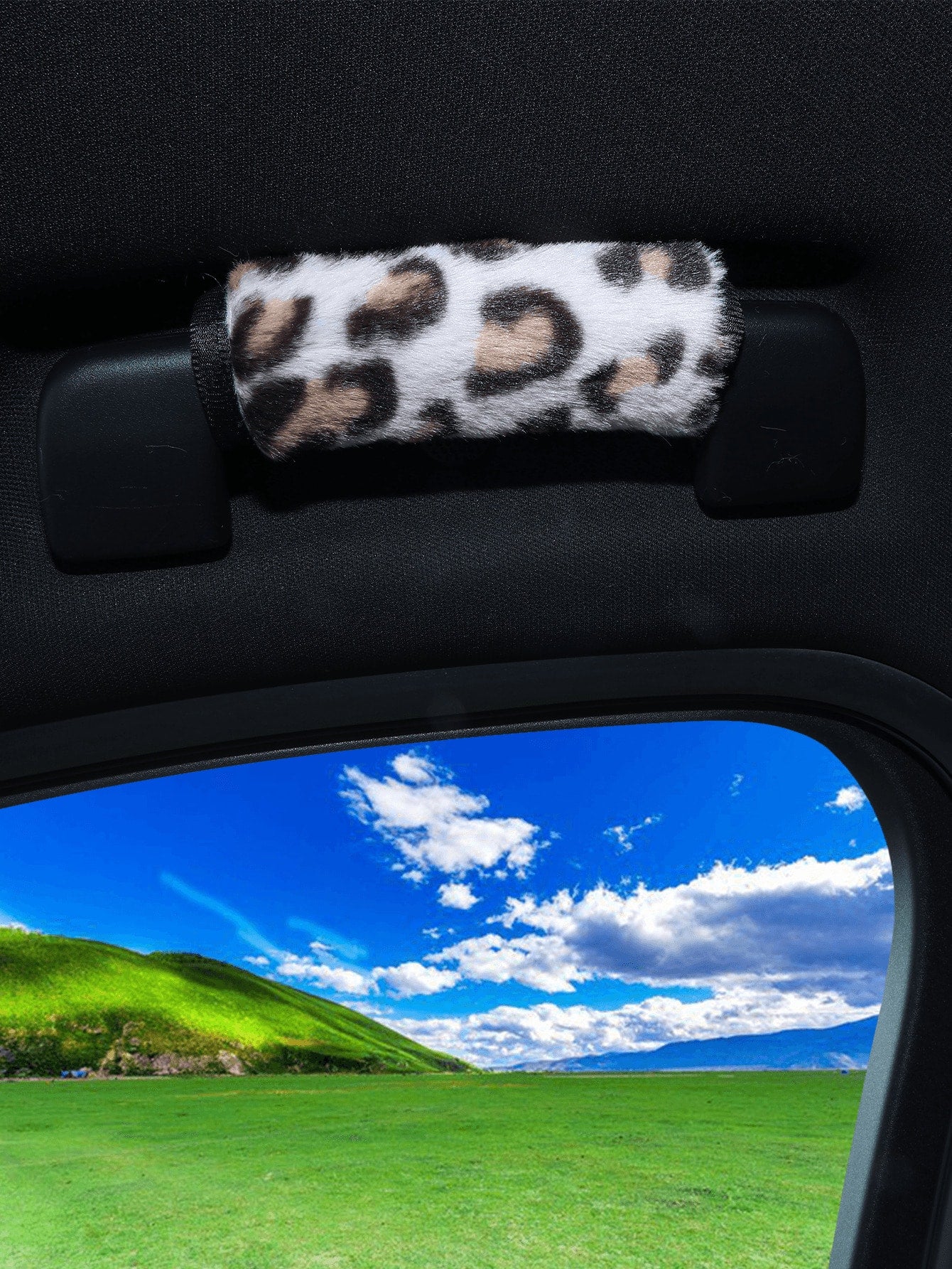 Leopard Print Roof Handle Cover For Car Interiors, Suitable For Roof Handle Sets And Interior Door Handle Sets, Used For Passenger Seat Decoration