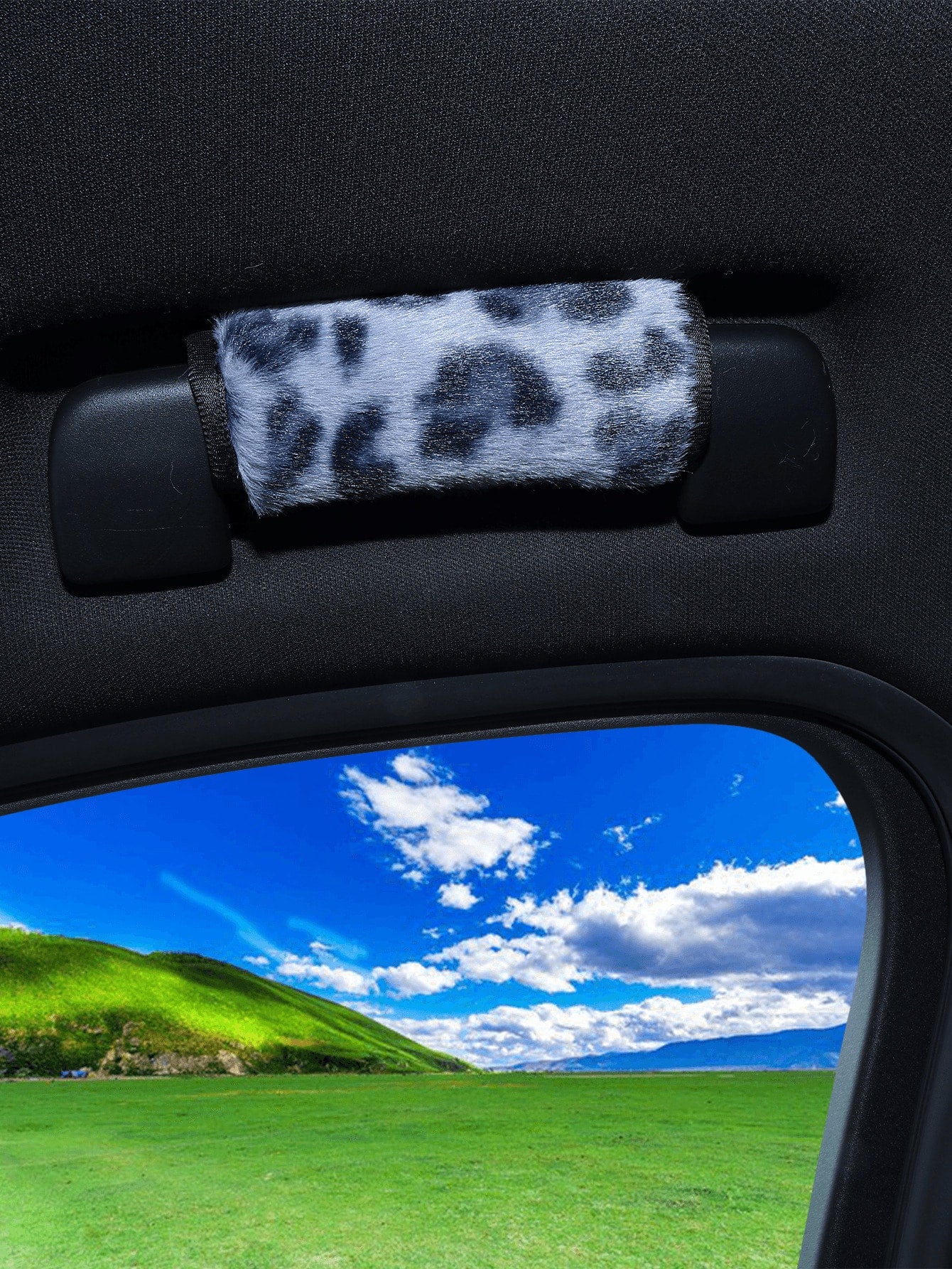 Leopard Print Roof Handle Cover For Car Interiors, Suitable For Roof Handle Sets And Interior Door Handle Sets, Used For Passenger Seat Decoration