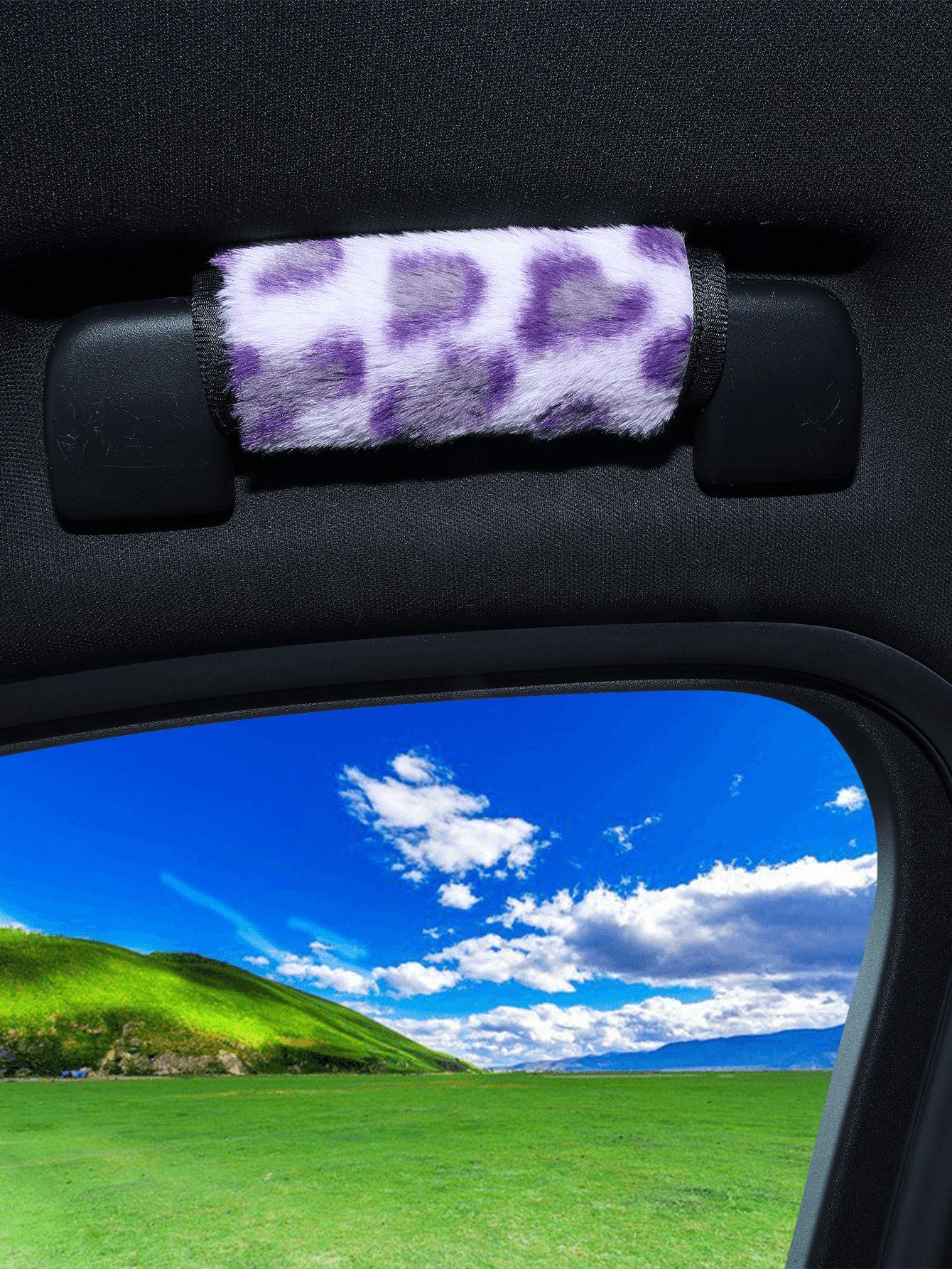 Leopard Print Roof Handle Cover For Car Interiors, Suitable For Roof Handle Sets And Interior Door Handle Sets, Used For Passenger Seat Decoration