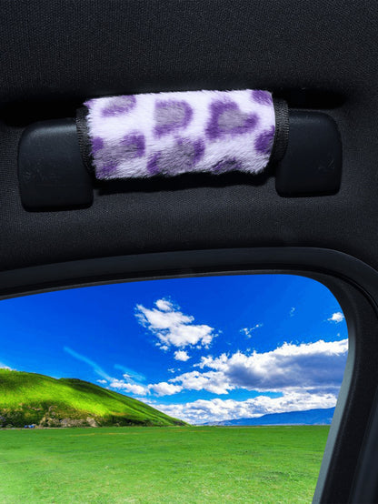 Leopard Print Roof Handle Cover For Car Interiors, Suitable For Roof Handle Sets And Interior Door Handle Sets, Used For Passenger Seat Decoration