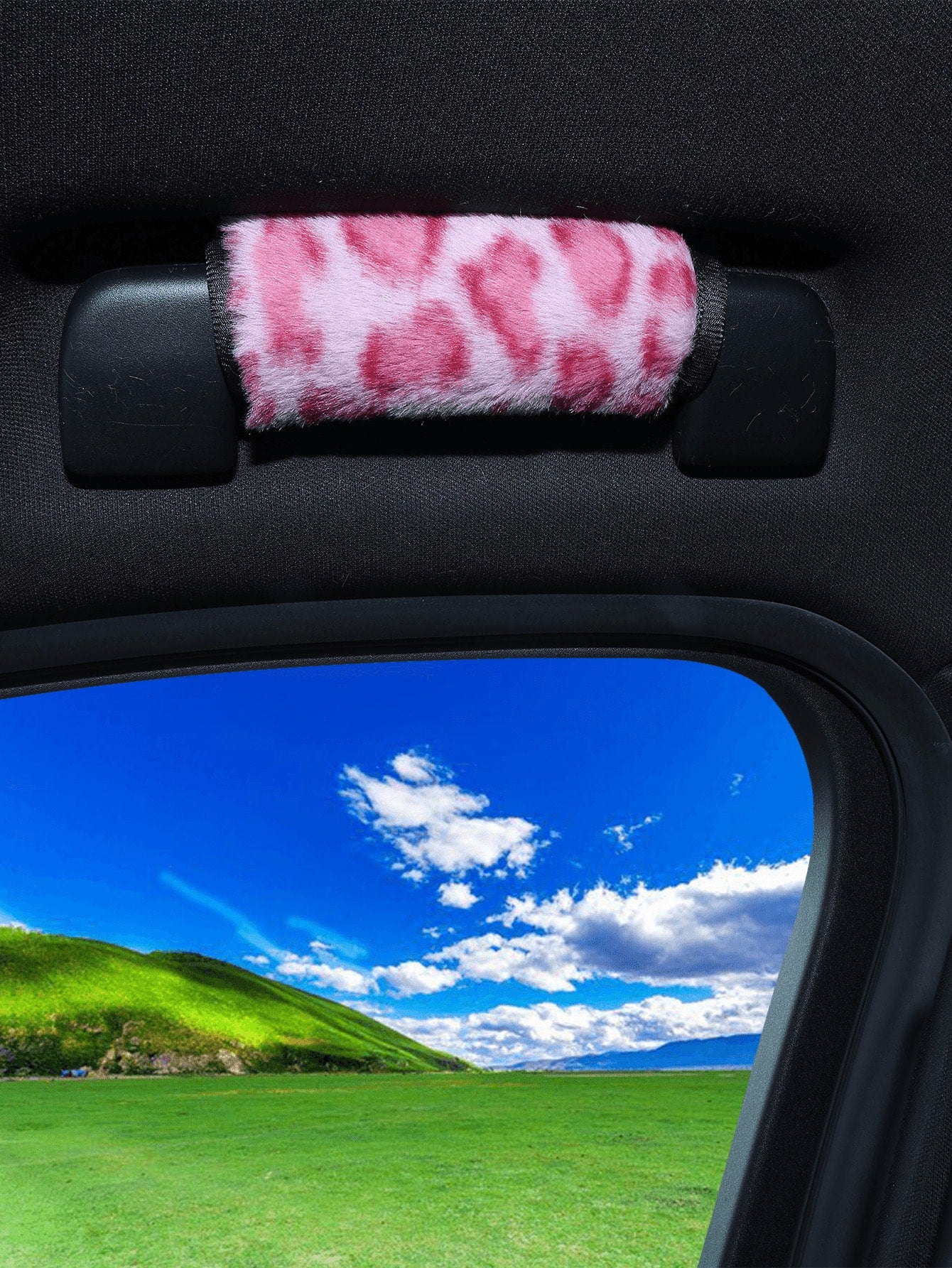 Leopard Print Roof Handle Cover For Car Interiors, Suitable For Roof Handle Sets And Interior Door Handle Sets, Used For Passenger Seat Decoration