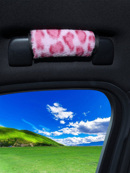 Leopard Print Roof Handle Cover For Car Interiors, Suitable For Roof Handle Sets And Interior Door Handle Sets, Used For Passenger Seat Decoration