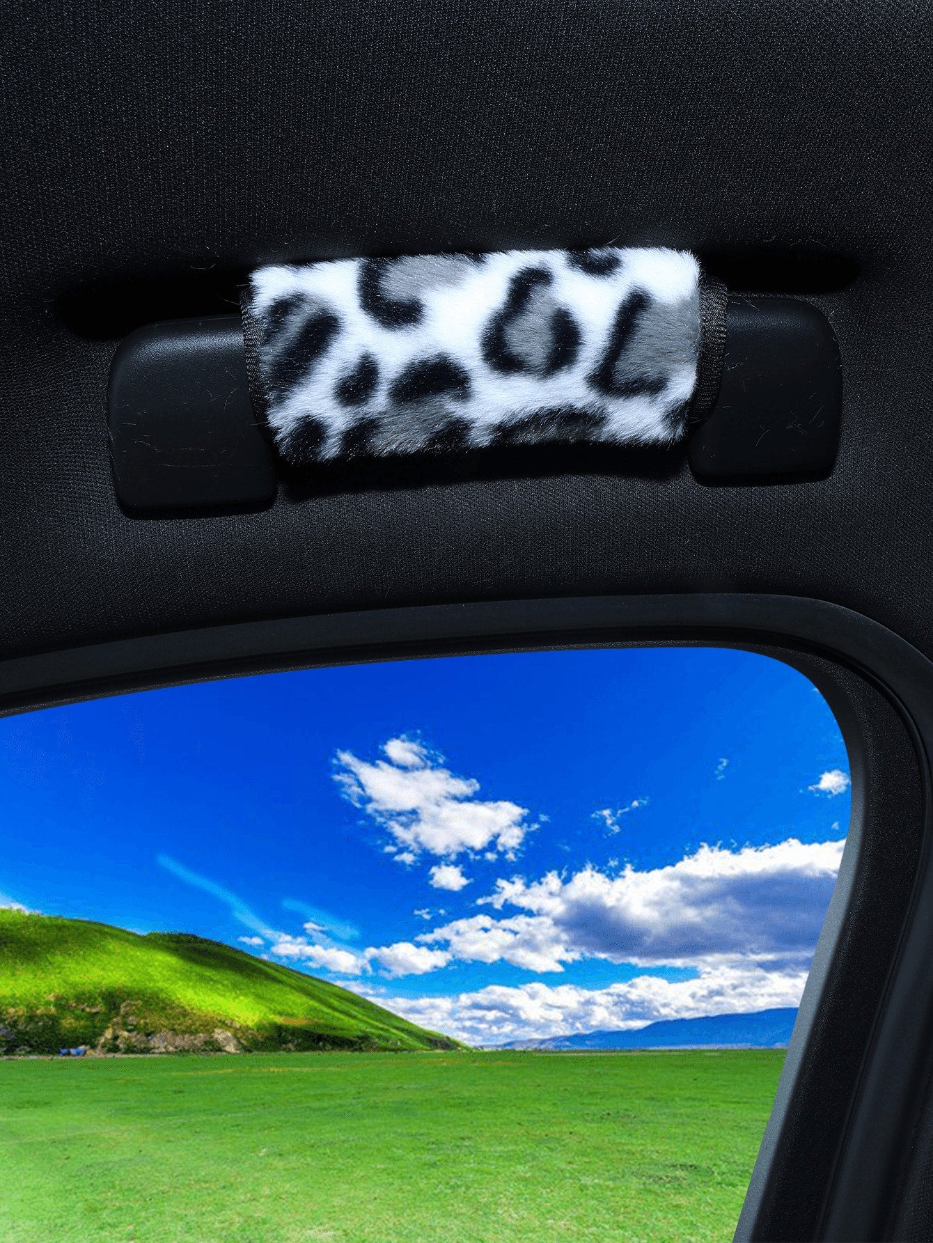 Leopard Print Roof Handle Cover For Car Interiors, Suitable For Roof Handle Sets And Interior Door Handle Sets, Used For Passenger Seat Decoration