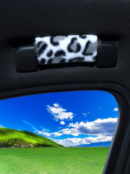 Leopard Print Roof Handle Cover For Car Interiors, Suitable For Roof Handle Sets And Interior Door Handle Sets, Used For Passenger Seat Decoration