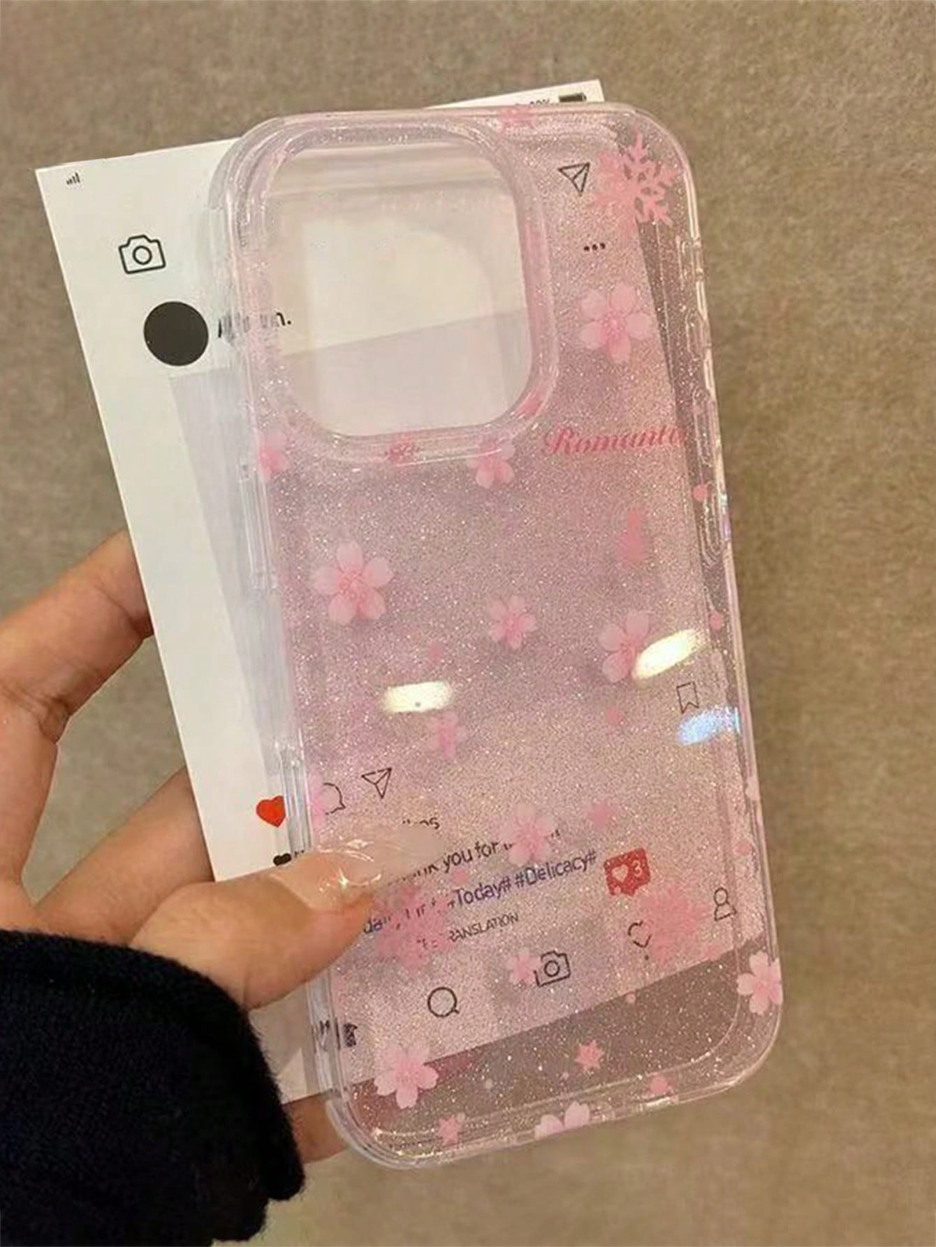 Leopard Print Silicone Luxury Leopard Pattern Glitter Rhinestone Oil Painting IMD Glitter Gradient Floral Anti-Drop Phone Protective Case Compatible With Apple 16 Pro Max, 16, 16 Pro; Premium Glitter