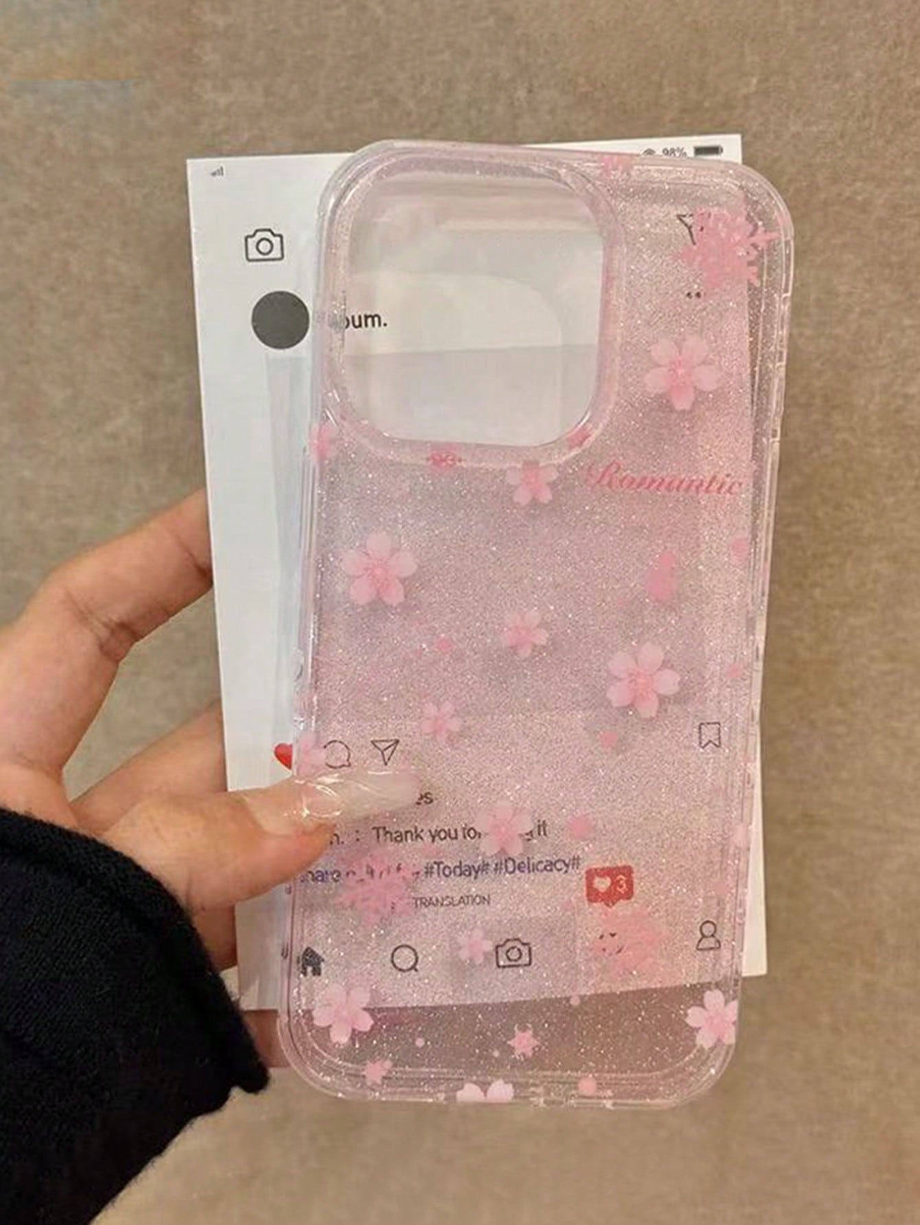Leopard Print Silicone Luxury Leopard Pattern Glitter Rhinestone Oil Painting IMD Glitter Gradient Floral Anti-Drop Phone Protective Case Compatible With Apple 16 Pro Max, 16, 16 Pro; Premium Glitter
