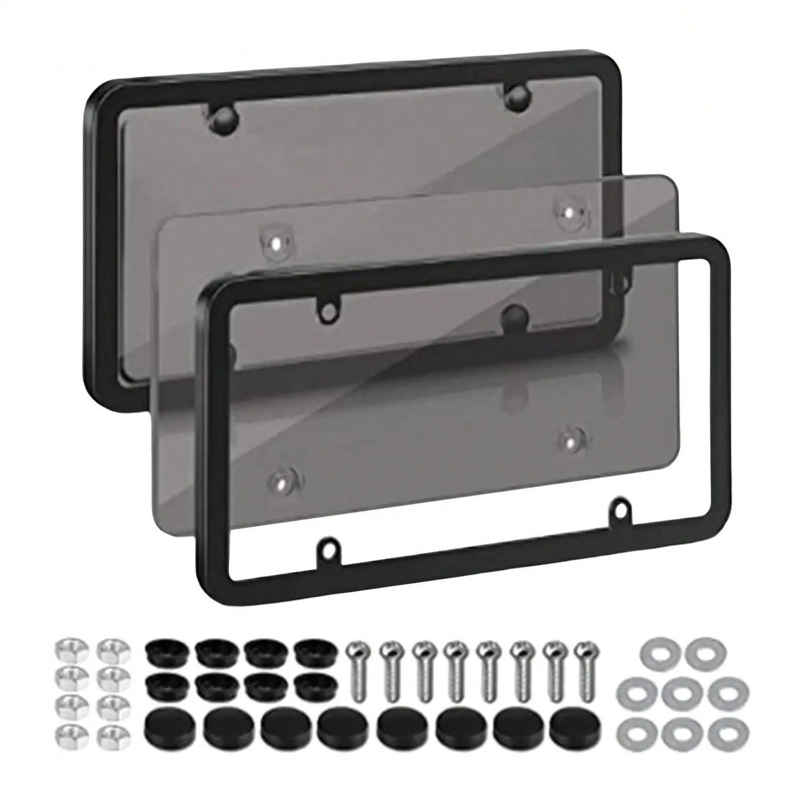 License Plate Frames 2 Pack Stainless Steel License Plate Holders Universal Fit For US Cars 4 Holes No Obstruction To Plate