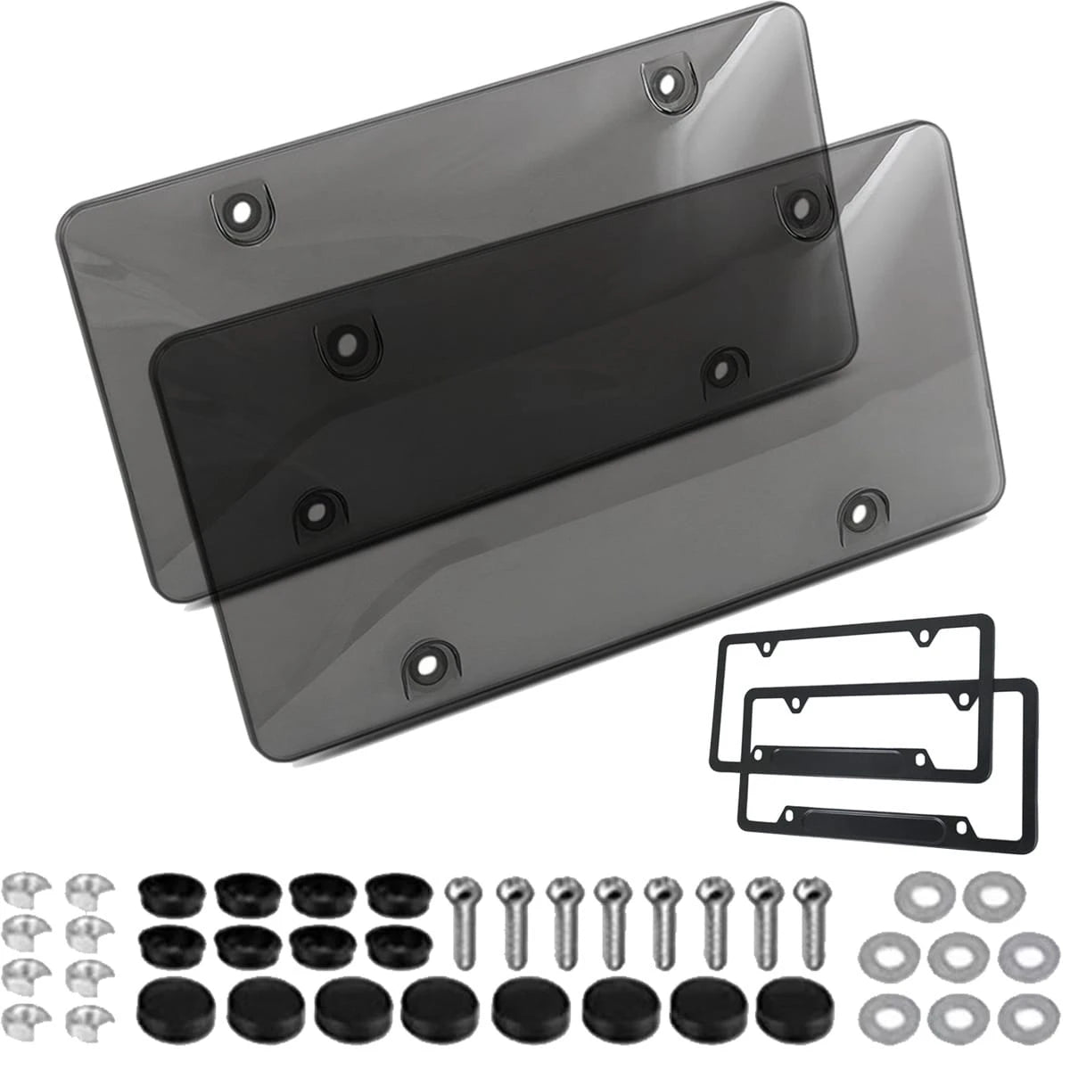 License Plate Frames 2 Pack Stainless Steel License Plate Holders Universal Fit For US Cars 4 Holes No Obstruction To Plate