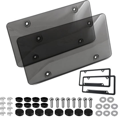 License Plate Frames 2 Pack Stainless Steel License Plate Holders Universal Fit For US Cars 4 Holes No Obstruction To Plate
