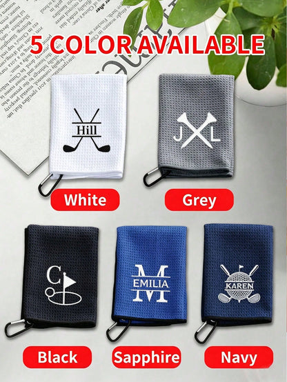 LICVIC Custom Embroidered Name Golf Towel, Funny Golf Towel, Customizable Sports Towel, Ghost Golf Towel, Men's Retirement Golf Gift, Birthday Gift, Wedding Gift, Valentine's Day, Soft Absorbent Towel