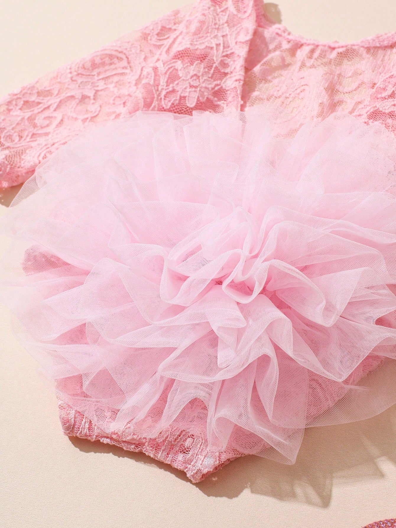 Light Pink Newborn Photography Lace Romper Bowknot Pearl Headband Summer Aesthetic Kawaii Cute Birthday Photoshoot Baby Shower Baby Girl