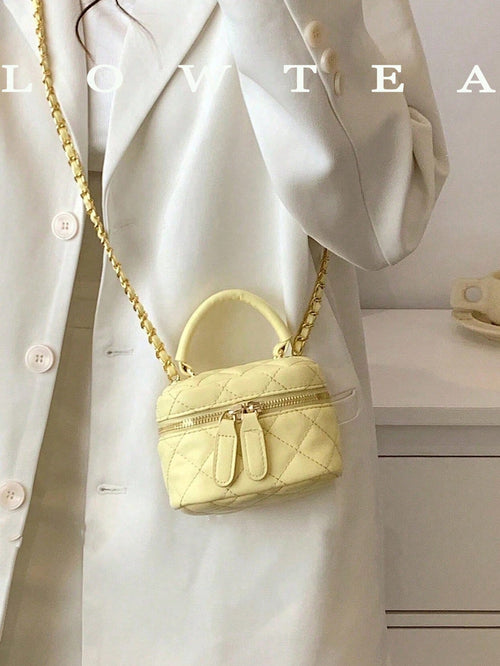 Lightweight Mini Bag, Quilted Bag, Crossbody Bag, Suitable For Girls, College Students And Office Ladies, Perfect For Office, Yellow