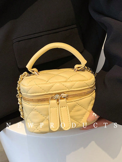 Lightweight Mini Bag, Quilted Bag, Crossbody Bag, Suitable For Girls, College Students And Office Ladies, Perfect For Office, Yellow
