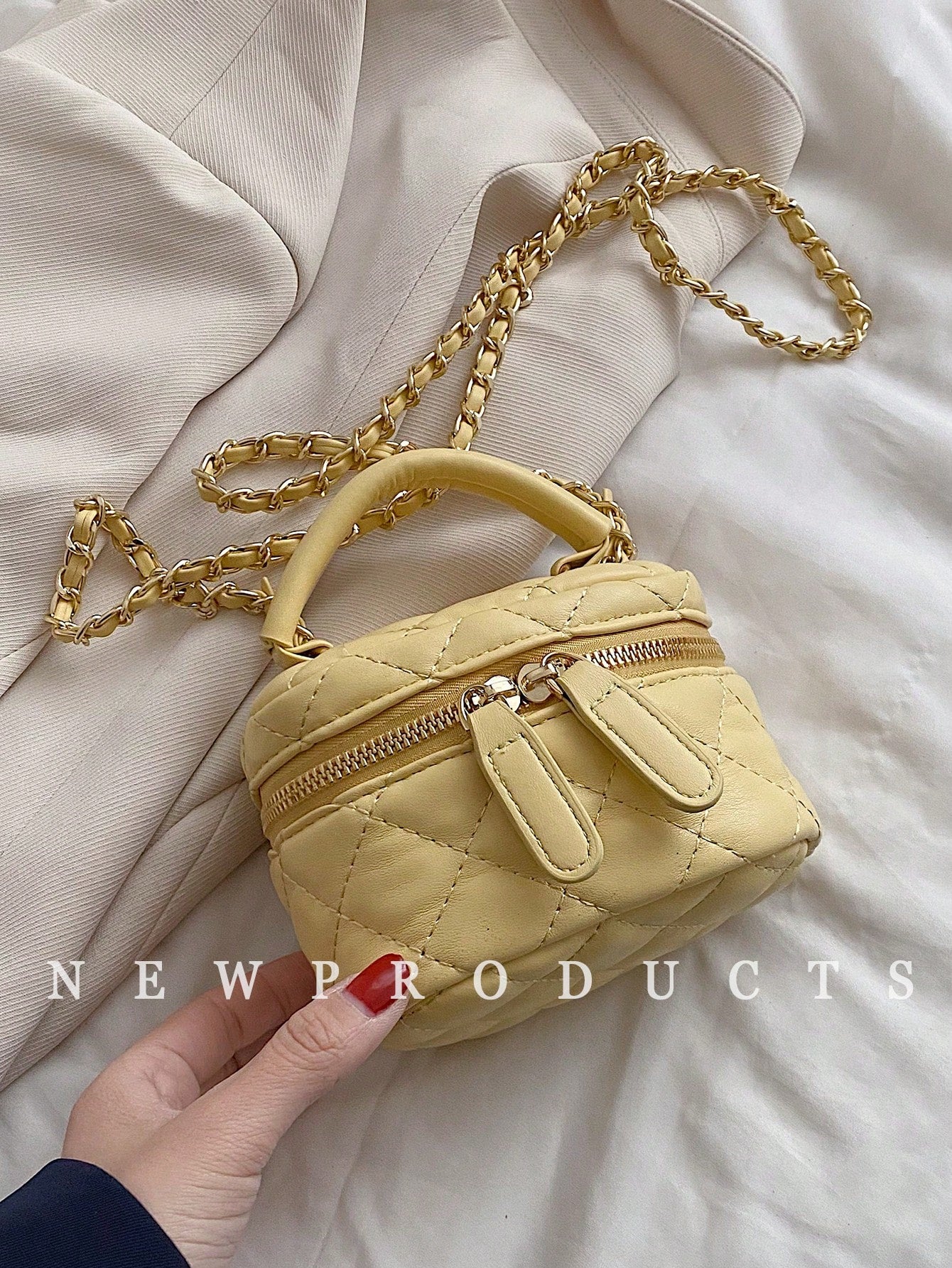 Lightweight Mini Bag, Quilted Bag, Crossbody Bag, Suitable For Girls, College Students And Office Ladies, Perfect For Office, Yellow
