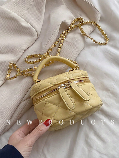 Lightweight Mini Bag, Quilted Bag, Crossbody Bag, Suitable For Girls, College Students And Office Ladies, Perfect For Office, Yellow