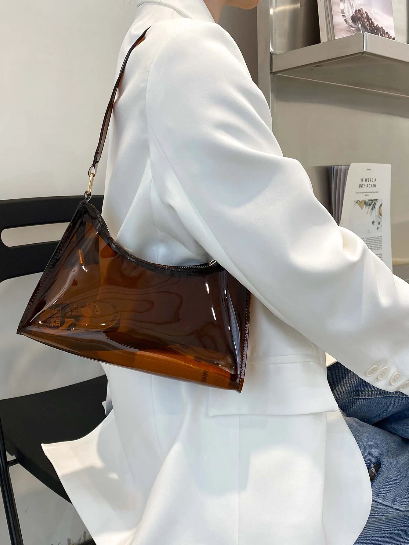 Lightweight,Business Casual Clear Shoulder Bag For Teen Girls Women College Students,Rookies & White-Collar Workers Perfect For Office,College,Work,Business,Commute,Outdoors, Travel, Outings, Waterpr