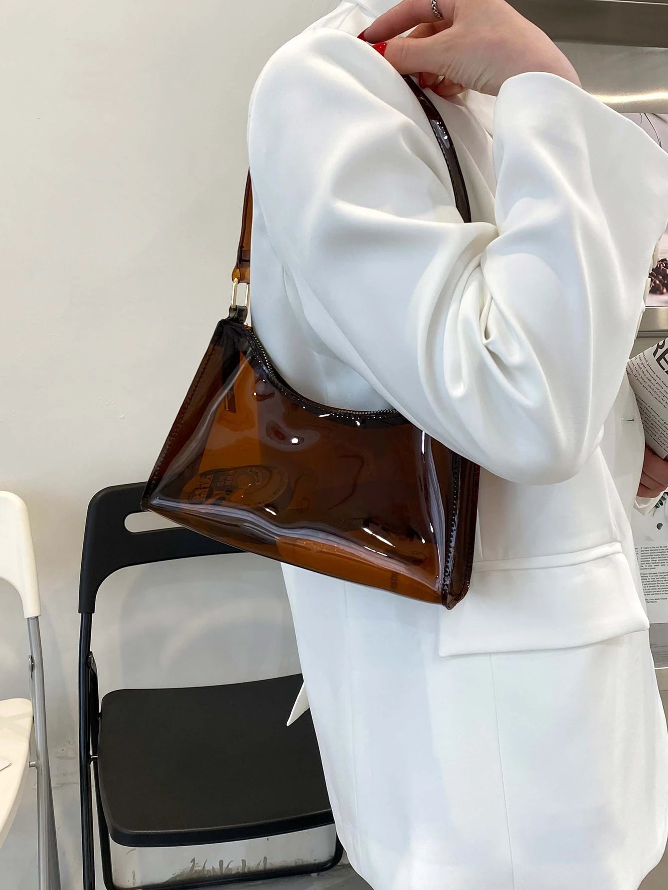 Lightweight,Business Casual Clear Shoulder Bag For Teen Girls Women College Students,Rookies & White-Collar Workers Perfect For Office,College,Work,Business,Commute,Outdoors, Travel, Outings, Waterpr